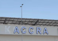 A picture of the new signage at the Accra International Airport