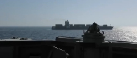 Moment US navy seizes Iranian-flagged cargo ship