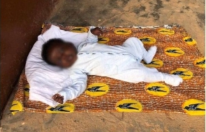 The baby was left at a footpath near a bush