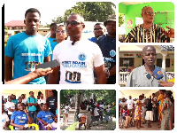 Collaged photos of the CEO and other beneficiaries, leadership