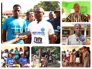 Collaged photos of the CEO and other beneficiaries, leadership