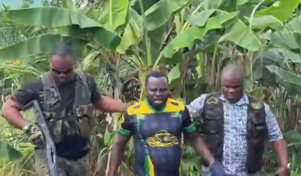 Screenshot from a video of the arrest