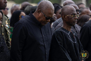 President John Dramani Mahama was stricken with grief at the event