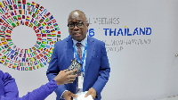Minister of State for Climate Change & Sustainability, Seidu Issifu speaking with GhanaWeb Business