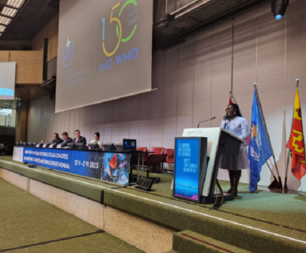 Ursula speaking at the 19th Session of the World Meteorological Organization Congress in Geneva