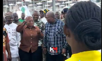 President John Dramani Mahama captured among some of the employees