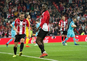 Inaki Williams celebrates after scoring