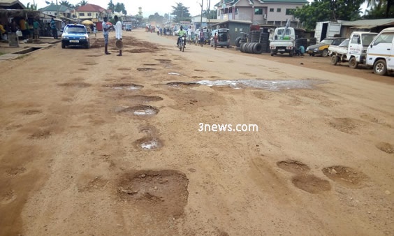 One of such roads in deplorable state at Hohoe aftermath the rains