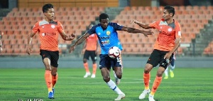 Thomas Abbey in action for PKNP FC