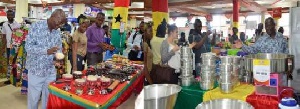 File photo: Customers in a made-in-Ghana products shop