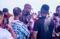 Godwin Kudzo Tameklo educating the public