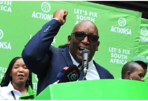 Funzi Ngobeni speaks at an event held at Newtown Junction