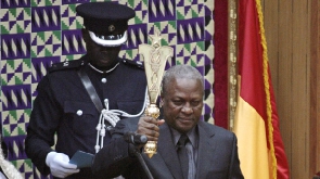 John Dramani Mahama taking his first oath of office in Parliament