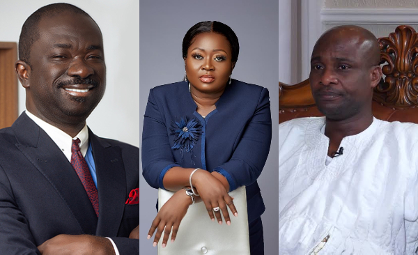 L-R: Nana Agyei Baffour Awuah, ex-SIX Life boss Amma Frimpomaa Dwumah and Bernard Bediako Baidoo