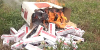 Siezed drugs being burnt by NACOC