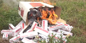 Siezed drugs being burnt by NACOC