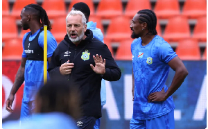 DRC coach Sebastien Desabre during training at the team's current base in Belgium