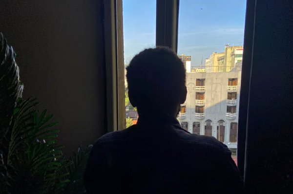 Shewit, 24, who fled Tigray over fears of forced TPLF recruitment, in Addis Ababa