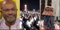 Ken Agyapong (l) had hundreds of people (m) turning up to watch his expose on Anas Aremeyaw Anas (r)