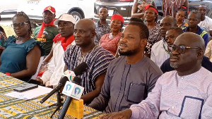 Some members of the Tertiary Education Workers Union of Ghana (TEWU-GH) during the press conference