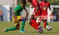 Aduana Stars' Adom Frimpong in action against Kotoko