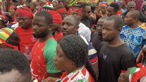 A photo of the protestors