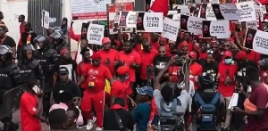 Democracy hub group on a protest march