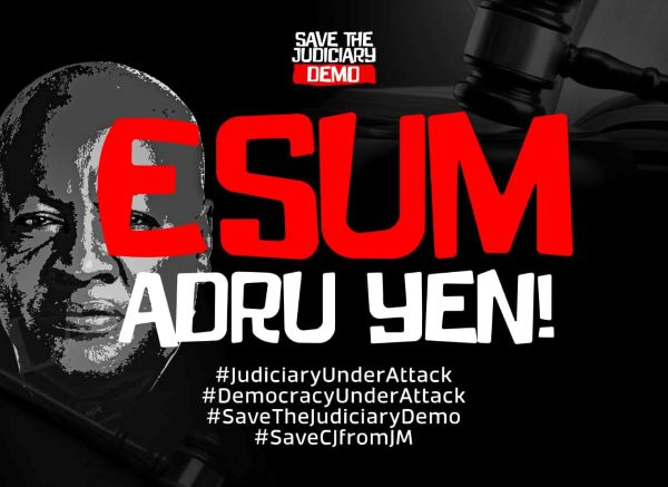 A flyer of the 'save the judiciary' demo organised by NPP and other political parties