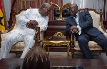 An old picture of ex-President John Mahama with President Akufo-Addo