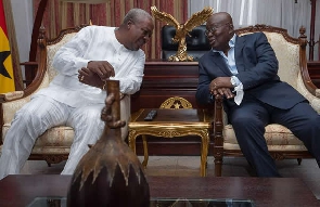 President Nana Addo Dankwa Akufo-Addo [R] and Ex-President John Dramani Mahama