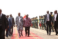 President Akufo-Addo met at the airport by President Kabore