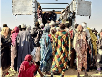 Photo of displaced families from el-Fasher at a displacement camp, Oct. 31, 2025
