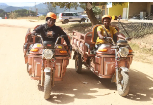 Daires Mutamangira [right] and Rejoice Mandipedza in Hauna, Zimbabwe