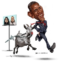 A cartoon mimicking Mahama's Dead Goat