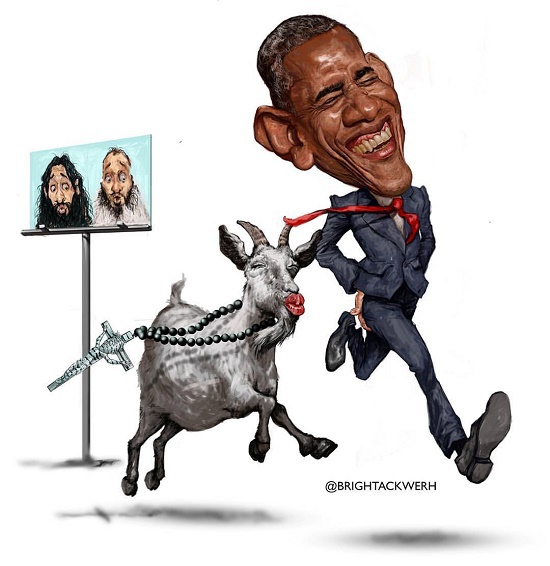 A cartoon mimicking Mahama's Dead Goat