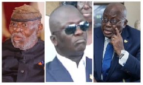 Left - right: Nyaho-Tamakloe, Bryan Acheampong and President Akufo-Addo
