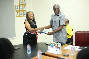Acting Commissioner of Insurance, Dr Abiba Zakariah (L) and Ivan Avereyireh (R)