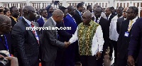 President Akufo-Addo exchange pleasantries with pastors of Assemblies of God, Ghana