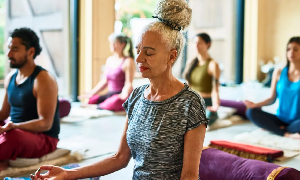 People are seen exercising