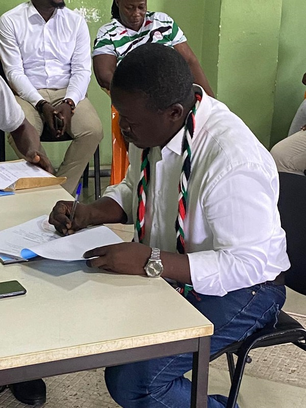 Dr Paul Kwame Butakor, filing his nomination