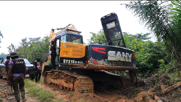 Items retrieved from the site were eight motorbikes, multiple pumping machines, and one excavator