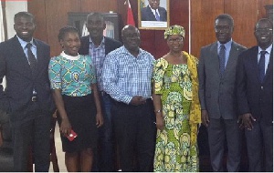 The delegation in a group picture with Prof Frimpong Boateng
