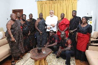 The delegation of KABA's family, some staff of the Multimedia Group with Former President Rawlings