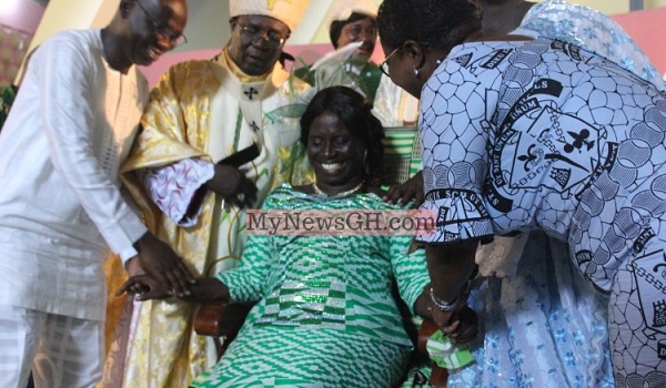 Mrs Ama Kyerewaa Benefo being sworn in