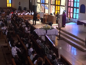 The burial service for the late Franky Kuri took place at Prince of Peace church in Kwashieman