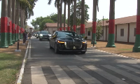 The convoy of the Asantehene making an entry to the Manhyia Palace