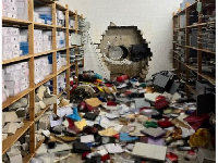 Inside the bank vault that was broken into