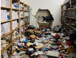 Inside the bank vault that was broken into