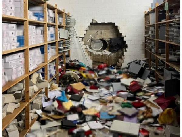 Inside the bank vault that was broken into