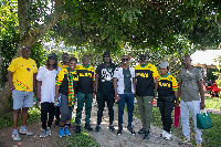 A group photo of some participants during the health walk
